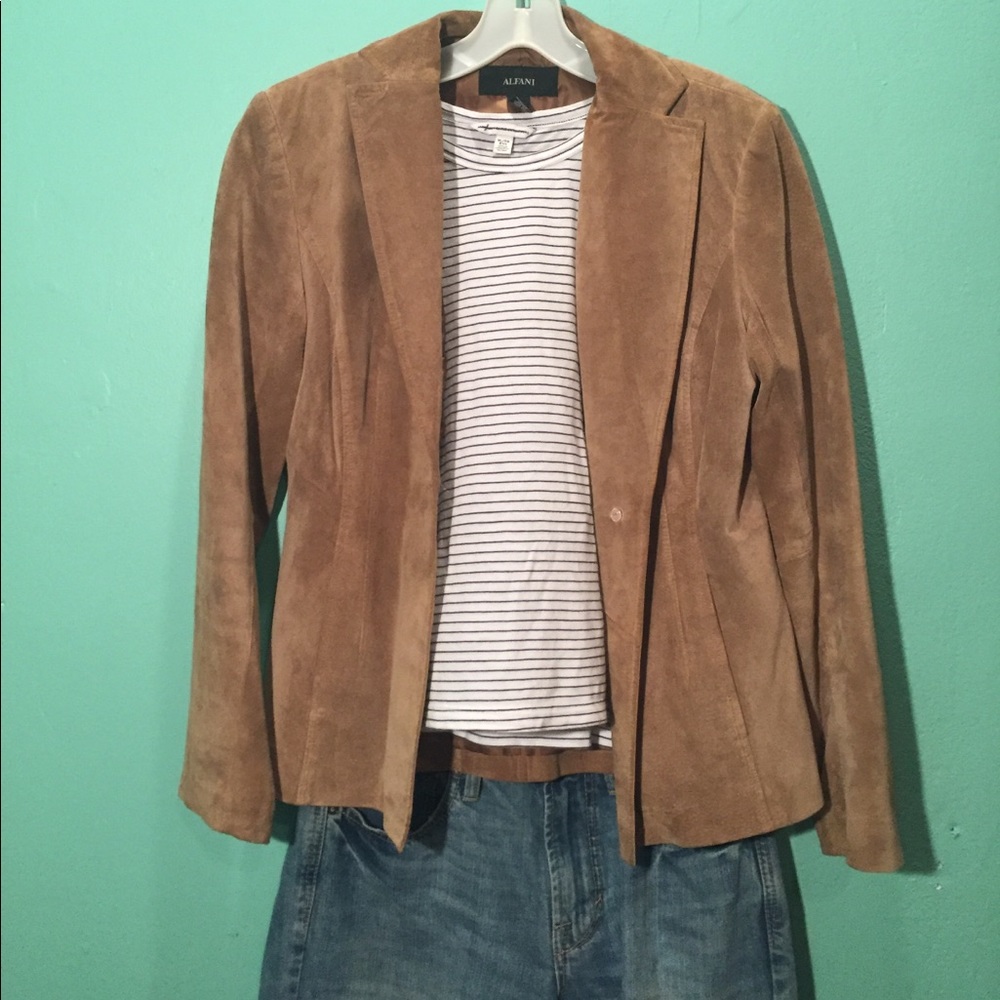 Tan Leather Blazer